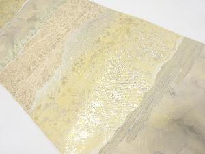 アンティーク　遠山風景模様織出し袋帯（材料）